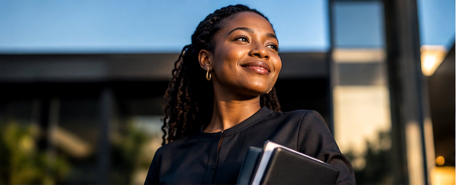 Professional looking ahead with confidence
